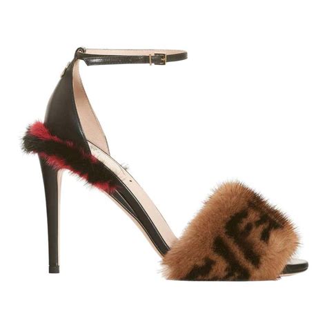 fendi mink heels|Fendi black mink sandals.